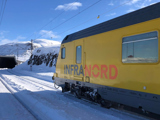 Infranords mätvagn står still i ett snöigt landskap